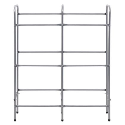 Стелаж за съхранение за 6 щайги сребрист 96x33x116 см стомана