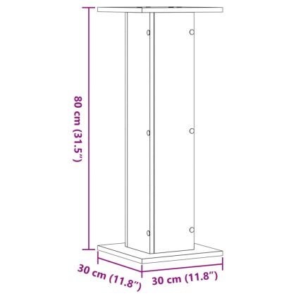 Стойки за тонколони 2 бр опушен дъб 30x30x80 см инженерно дърво