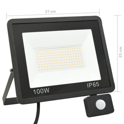 LED прожектор със сензор, 100 W, студено бяло