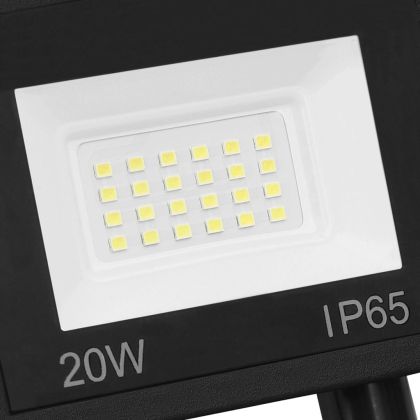 LED прожектор със сензор, 20 W, топло бяло