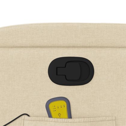 Изправящ масажен реклайнер стол, кремав, текстил