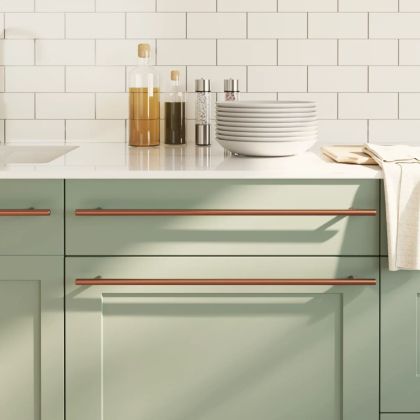 Дръжки за шкафове, 20 бр, бронз, 480 мм, неръждаема стомана