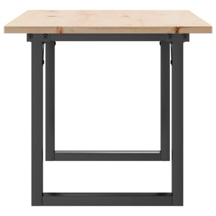 Кафе маса О-образна рамка 90x40x45 см бор масив и стомана