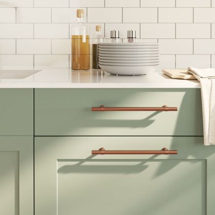 Дръжки за шкафове, 20 бр, бронз, 192 мм, неръждаема стомана