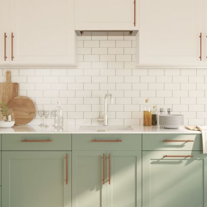 Дръжки за шкафове, 20 бр, бронз, 192 мм, неръждаема стомана