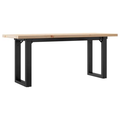 Кафе маса О-образна рамка 110x40x45,5 см бор масив и стомана