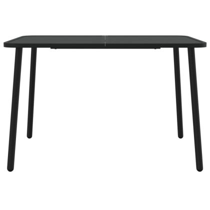 Градински трапезен комплект от 7 части, антрацит, стомана