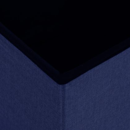 Сгъваема табуретка за съхранение, синя, изкуствен лен