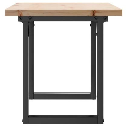 Кафе маса О-образна рамка 90x40x45,5 см бор масив и стомана