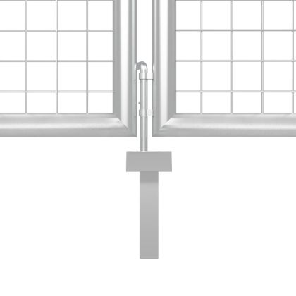 Градинска порта, стомана, 400x150 см, сребриста