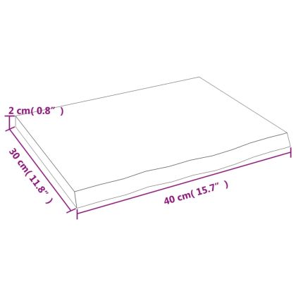 Стенен рафт тъмнокафяв 40x30x2 см обработен масивен дъб