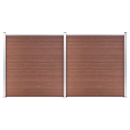 Градинска ограда, WPC, 353x186 см, кафява