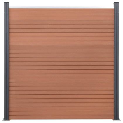 Комплект ограден панел, кафяв, 699x186 см, WPC