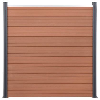Комплект ограден панел, кафяв, 872x186 см, WPC