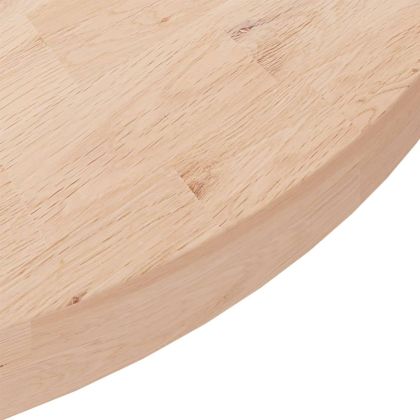 Кръгъл плот за маса, Ø90x4 см, необработен дъб масив
