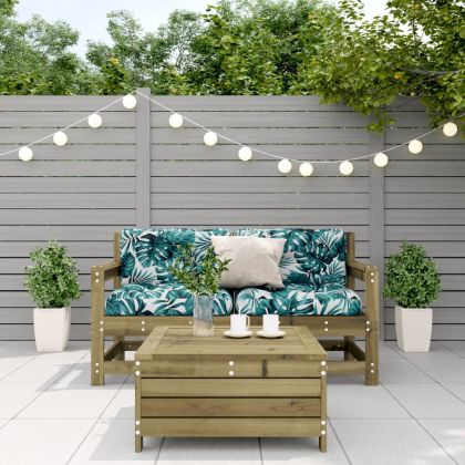 Градински лаундж комплект 3 части с възглавници импрегниран бор