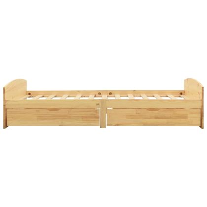 Рамка за легло с 2 чекмеджета, бор масив, 90х200 см