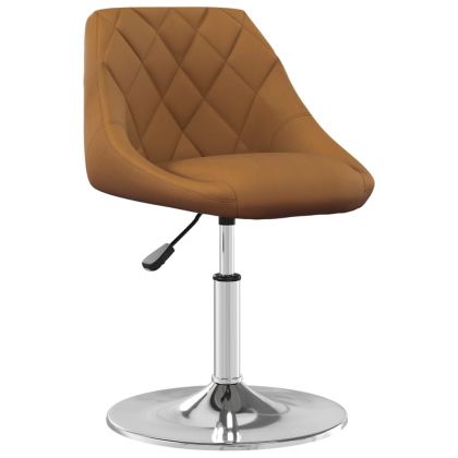 Въртящи се трапезни столове, 6 бр, кафяви, кадифе