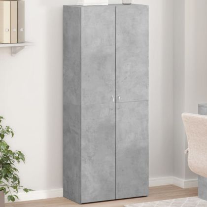 Шкаф за документи, бетонно сив, 60x32x153 см, инженерно дърво