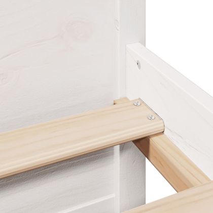 Легло с етажерка за книги, без матрак, 140x200 см, бор масив