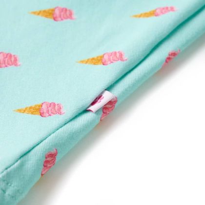 Детска рокля с шнур, светла мента, 140