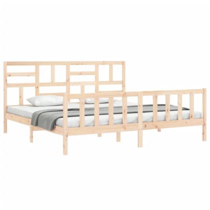 Рамка за легло с табла Super King Size дърво масив