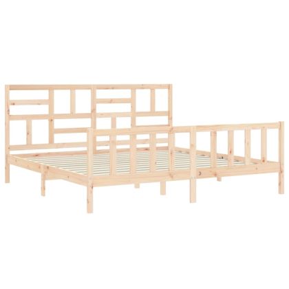 Рамка за легло с табла Super King Size дърво масив