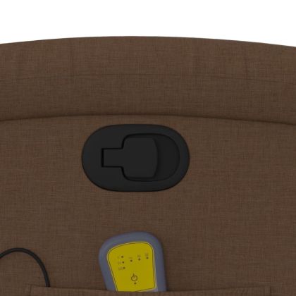Изправящ масажен реклайнер стол, кафяв, текстил