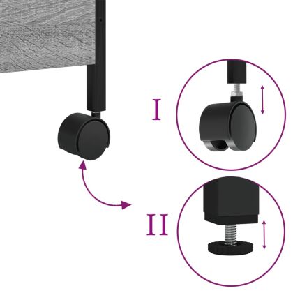 Кухненска количка, сив сонома, 50x30x70 см, инженерно дърво