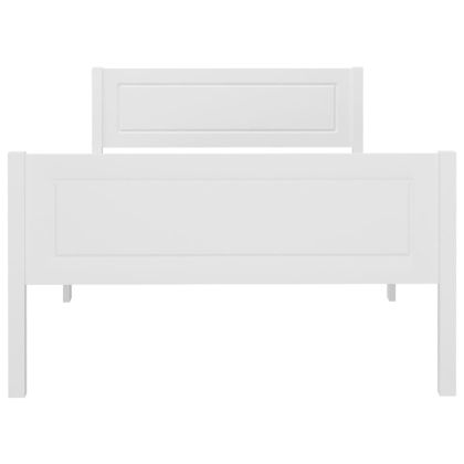 Рамка за легло, бор масив, бяла, 90x200 cм