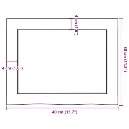 Стенен рафт, 40x30x(2-4) см, необработен масивен дъб