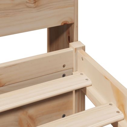 Легло с рафтове за книги, без матрак, 75x190 см, бор масив