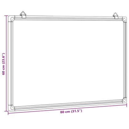 Магнитна бяла дъска 80x60x1,7 см алуминий