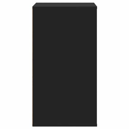 Ъглов скрин с чекмеджета, черен, 60x41x76 см, инженерно дърво