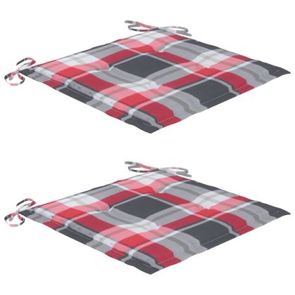 Градински столове, 2 бр, с възглавници, тиково дърво масив