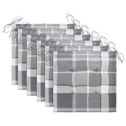 Градински трапезни столове, 6 бр, с възглавници, акация масив