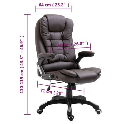 Офис стол, кафяв, изкуствена кожа