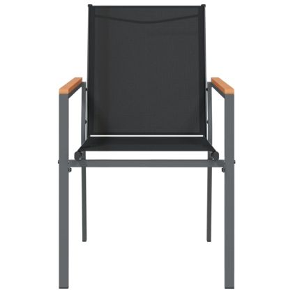 Градински столове 4 бр черни 55x61,5x90 см Textilene и стомана