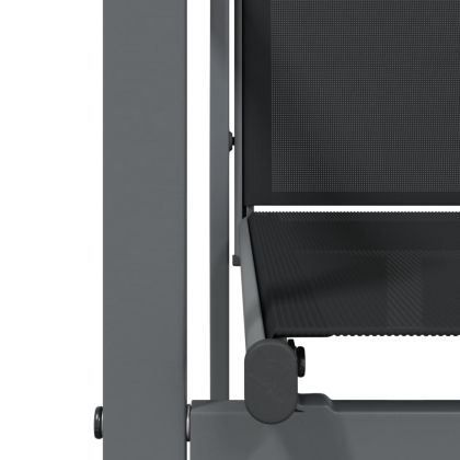 Градински столове 6 бр черни 55x61,5x90 см Textilene и стомана