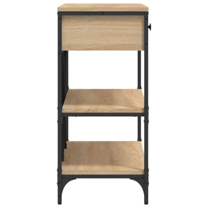 Конзолна маса с чекмеджета и рафтове сонома дъб инженерно дърво