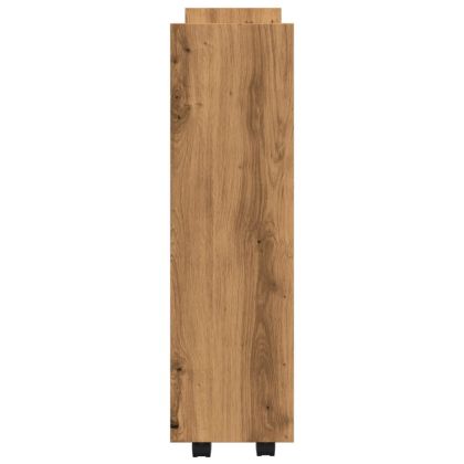 Тясна количка за съхранение 3 нива дъб артизан инженерно дърво