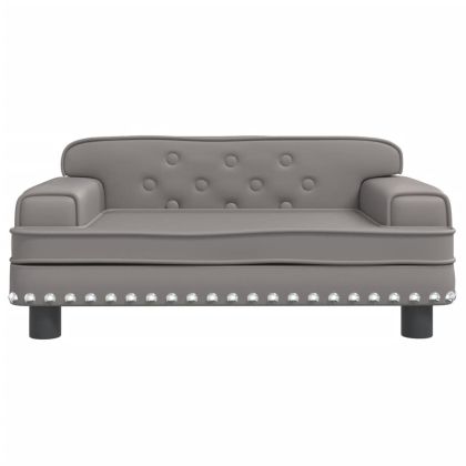 Детски диван сив 70x45x30 см изкуствена кожа