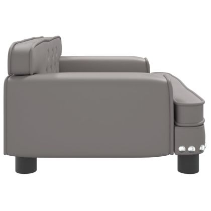 Детски диван сив 70x45x30 см изкуствена кожа