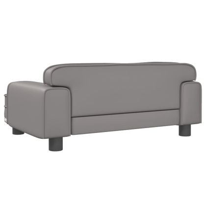 Детски диван сив 70x45x30 см изкуствена кожа