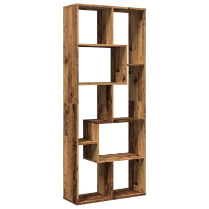 Разделител за стая / библиотека, старо дърво, 67x25x161,5 см