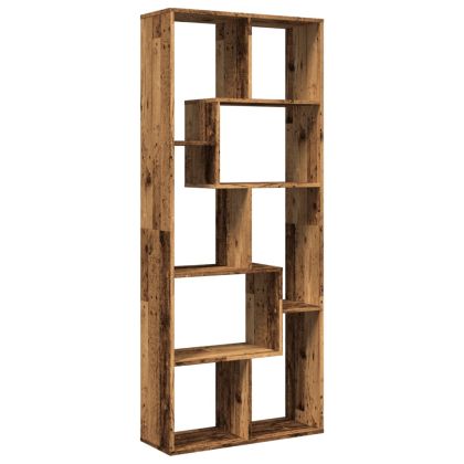 Разделител за стая / библиотека, старо дърво, 67x25x161,5 см