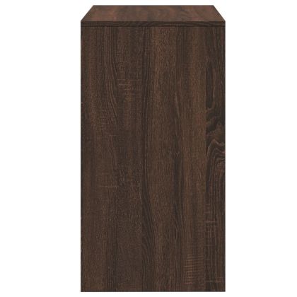 Тоалетка и табуретка, кафяв дъб, 60x40x113,5 см