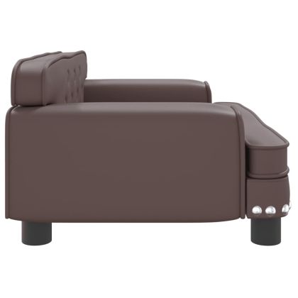 Детски диван кафяв 70x45x30 см изкуствена кожа