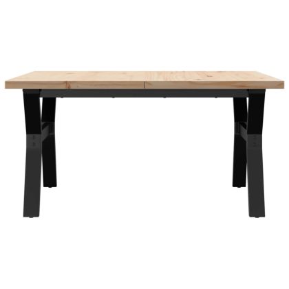 Кафе маса Y-образна рамка 90x90x45,5 см бор масив и стомана