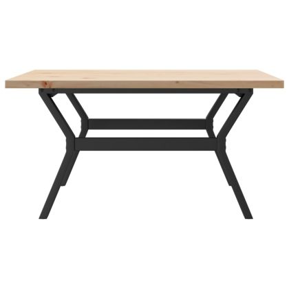 Кафе маса Y-образна рамка 90x90x45,5 см бор масив и стомана